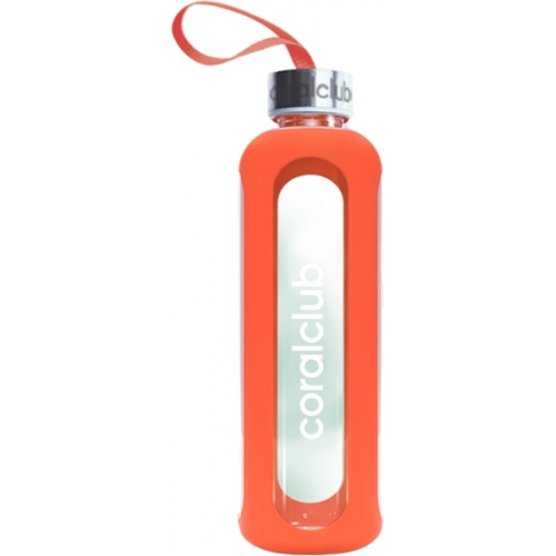 Szklana butelka na wodę ClearWater Pomarańczowa (Coral Club)