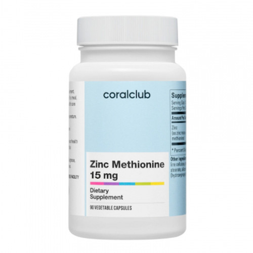 Пайдалы қазбалар: Zinc Methionine 15 мг (Coral Club)